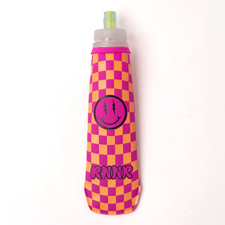 Soft Flask Bottle- Checkered Pink