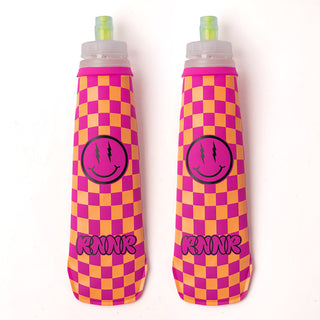 Soft Flask Bottle- Checkered Pink 2 PACK