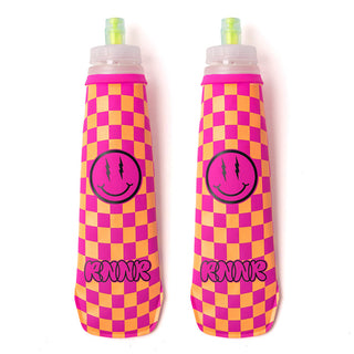 Soft Flask Bottle- Checkered Pink 2 PACK