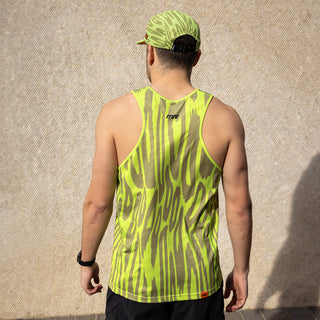 All Out Men's Singlet-Drippy Cheetah Green