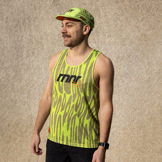 All Out Men's Singlet-Drippy Cheetah Green