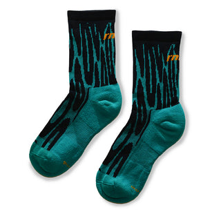 Marathon Crew Sock: Drippy Cheetah Teal