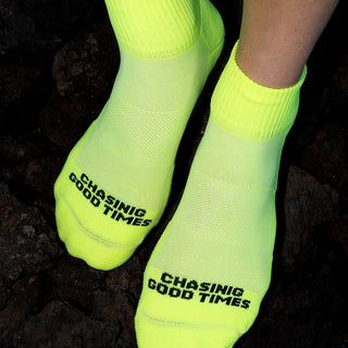 Quarter Crew Sock- Basic Lime